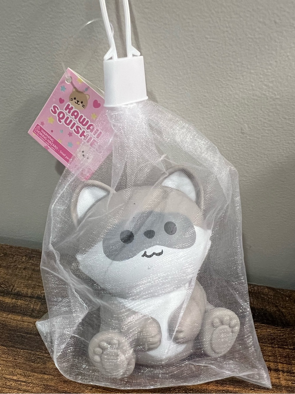 NEW 🔥! Kawaii Squishies Gray & White Raccoon Squish Toy. Rare!